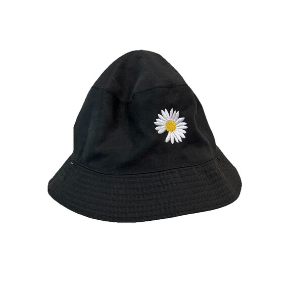 Daisy Bucket Hat Cap Beige Black Reversible OS Women's - Picture 3 of 3